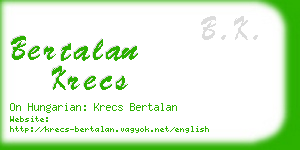 bertalan krecs business card